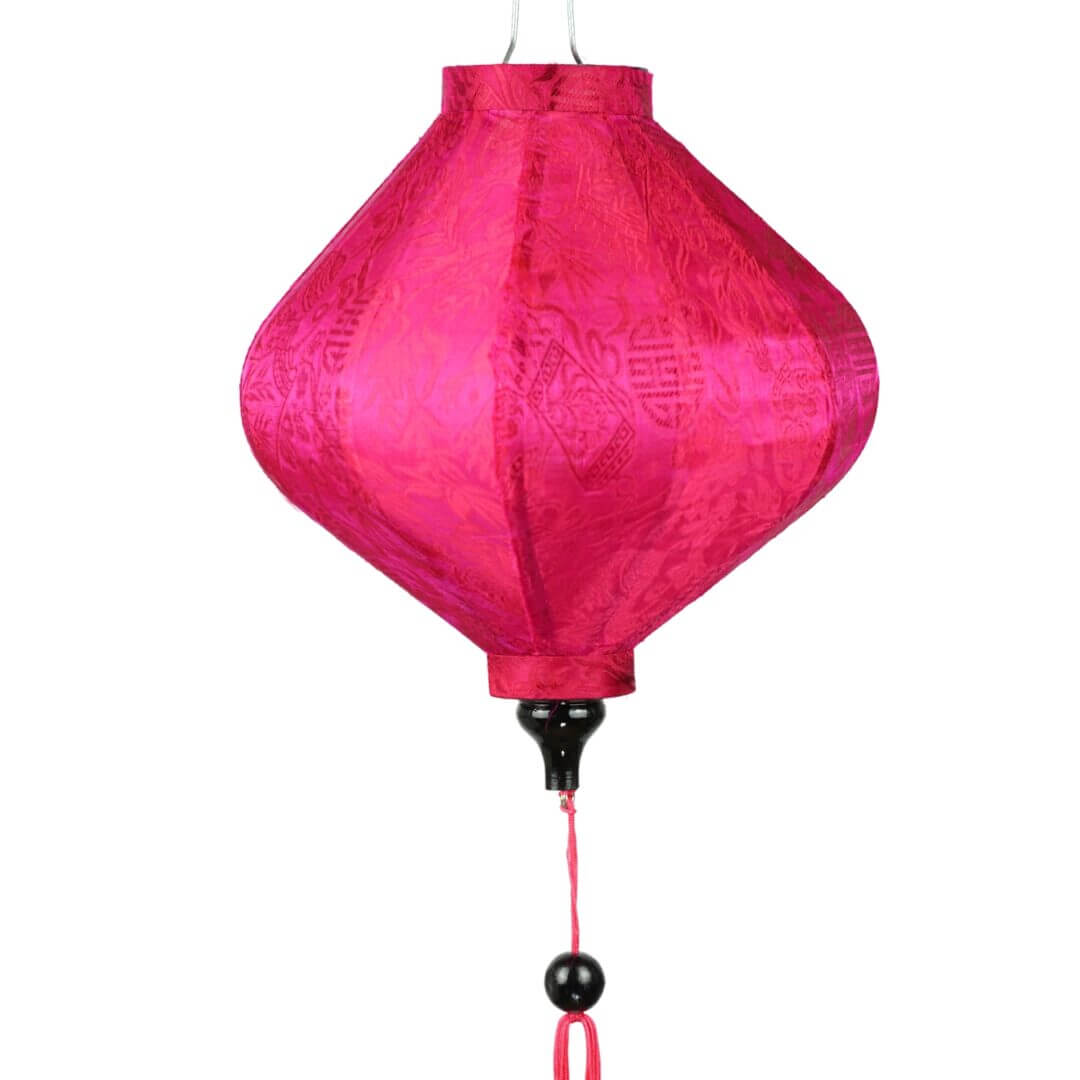 Hoi An Lampion Pink Diamant Seidenlampion Pink in Diamantform
